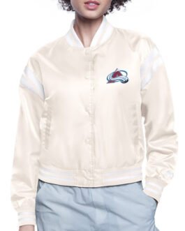 Colorado Avalanche Printed Logo Varsity Satin Jacket
