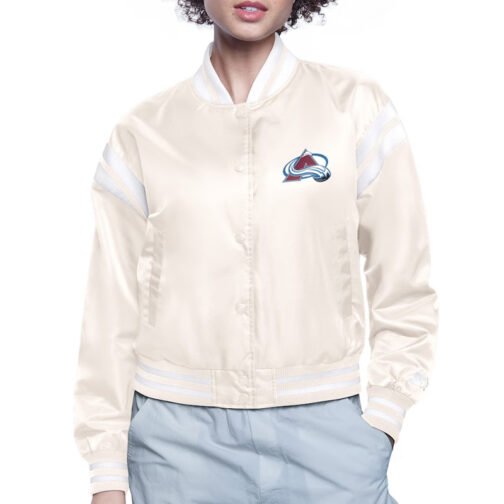Colorado Avalanche Printed Logo Varsity Satin Jacket - Image 2