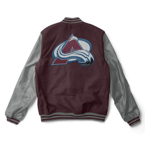 Colorado Avalanche Varsity Maroon and Gray Jacket - Image 2
