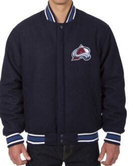 Varsity Colorado Avalanche Navy Blue Wool Jacket