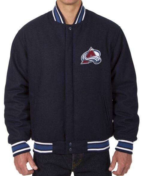 Varsity Colorado Avalanche Navy Blue Wool Jacket