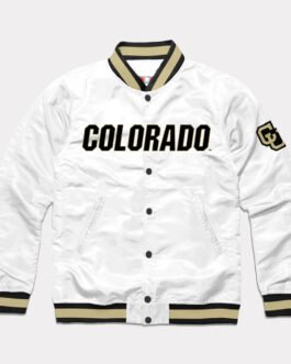 Colorado Buffaloes White Varsity Satin Jacket