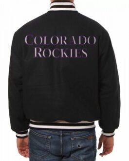 Colorado Rockies Wool Varsity Black Jacket