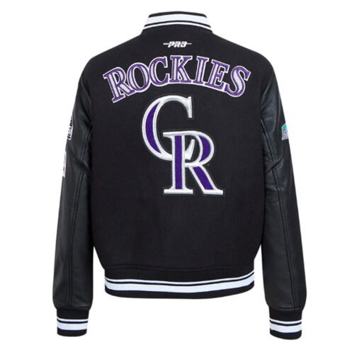 Retro Classic Rib Colorado Rockies Varsity Jacket - Image 4