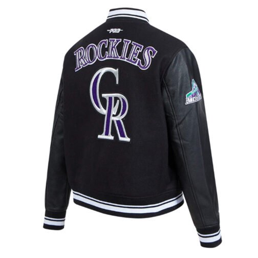Retro Classic Rib Colorado Rockies Varsity Jacket - Image 8