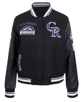 Retro Classic Rib Colorado Rockies Varsity Jacket