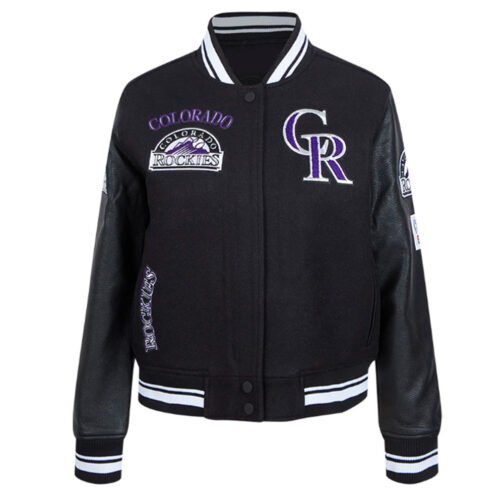 Retro Classic Rib Colorado Rockies Varsity Jacket - Image 2