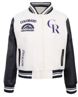 Retro Classic Rib Colorado Rockies Varsity Jacket