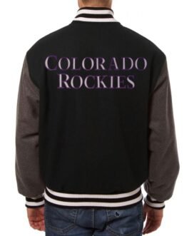 Colorado Rockies Two Tone Wool Black/Gray Varsity Jacket