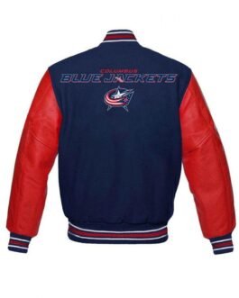 Columbus Blue Jackets Blue and Red Letterman Jacket