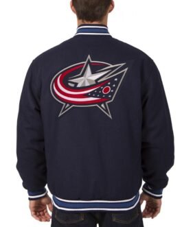 Varsity Columbus Blue Jackets Wool Navy Blue Jacket