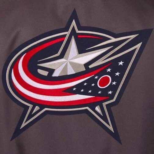 Columbus Blue Jackets Gray Poly Twill Jacket - Image 3