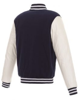 Columbus Blue Jackets Bomber Varsity Blue and White Jacket