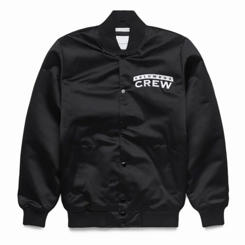 Columbus Crew Bomber Black Satin Jacket