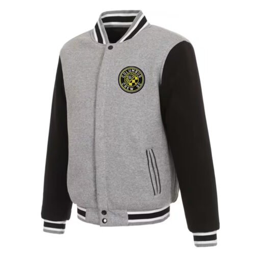 Columbus Crew Varsity Grey and Black Fleece Jacket