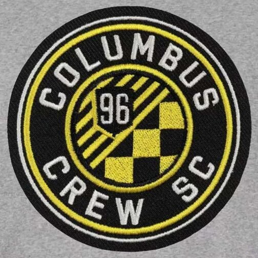 Columbus Crew Varsity Grey and Black Fleece Jacket - Image 3