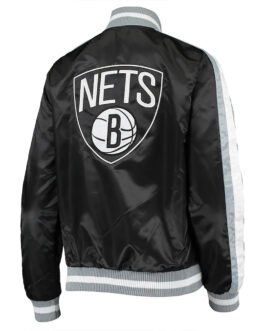 Competition Brooklyn Nets Black Satin Jacket