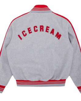 Cones and Bones ICECREAM Gray Varsity Jacket