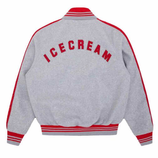 Cones and Bones ICECREAM Gray Varsity Jacket - Image 2