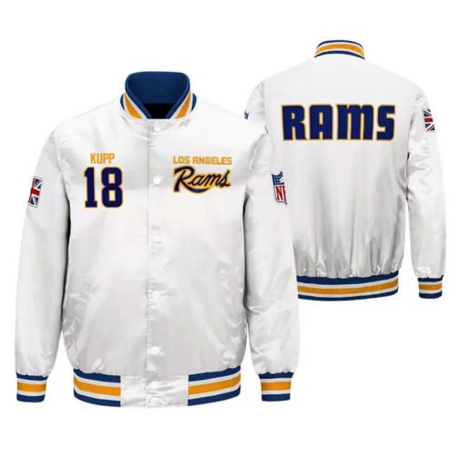 LA Rams Cooper Kupp Satin White Jacket - Image 5