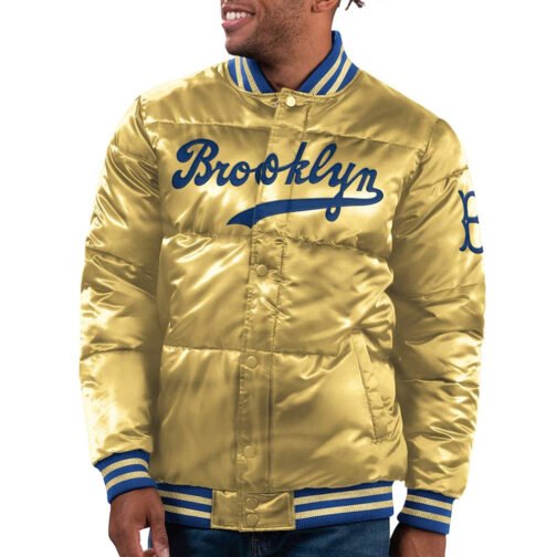 Brooklyn Dodgers Cooperstown Collection Bronx Puffer Satin Jacket - Image 2