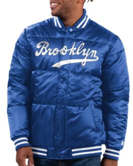 Brooklyn Dodgers Cooperstown Collection Bronx Puffer Satin Jacket