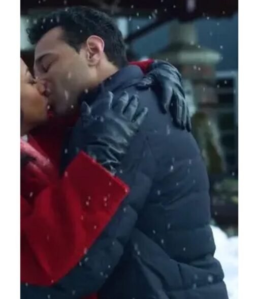 A Christmas Dance Reunion Corbin Bleu Black Puffer Jacket - Image 4