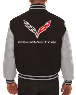 Varsity Corvette Embroidered Black and Grey Jacket