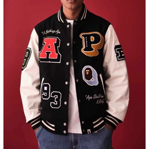 Crazy Patch Bape Varsity Jacket - Image 7