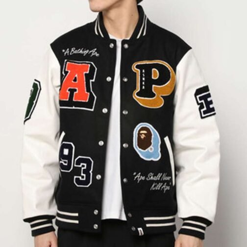 Crazy Patch Bape Varsity Jacket - Image 6