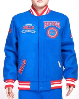 Buffalo Bills Crest Emblem Royal Varsity Jacket