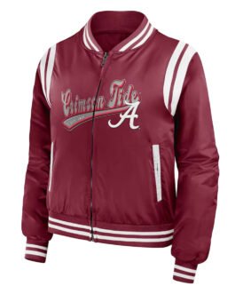 Alabama Crimson Bomber Full-Zip Jacket