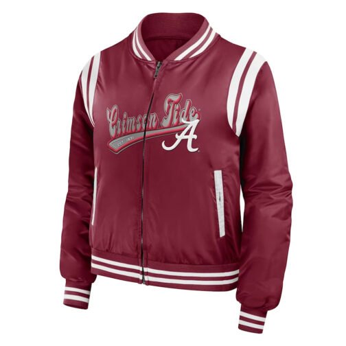 Alabama Crimson Bomber Full-Zip Jacket