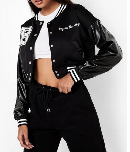 Beyond The Range Cropped Varsity Jacket - Image 17