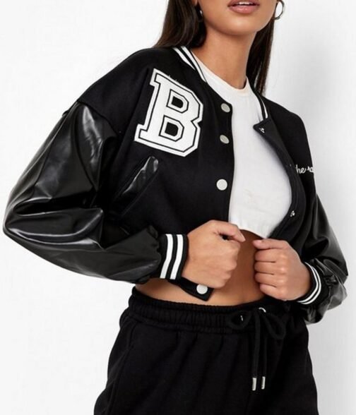 Beyond The Range Cropped Varsity Jacket - Image 15