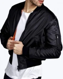 Bomber Men’s Cropped Satin Jacket