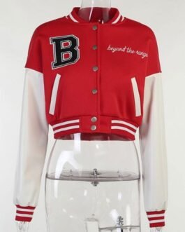 Beyond The Range Cropped Varsity Jacket