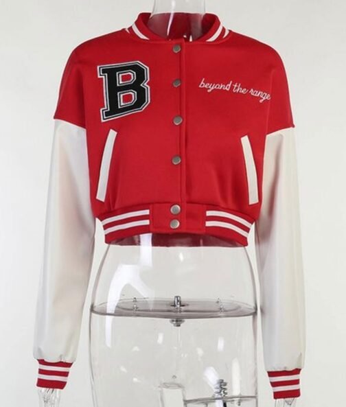 Beyond The Range Cropped Varsity Jacket