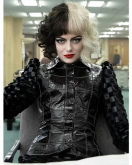 Cruella Emma Stone Black Leather Jacket