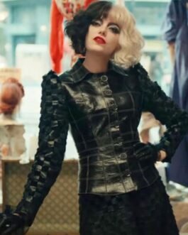 Cruella Emma Stone Black Leather Jacket