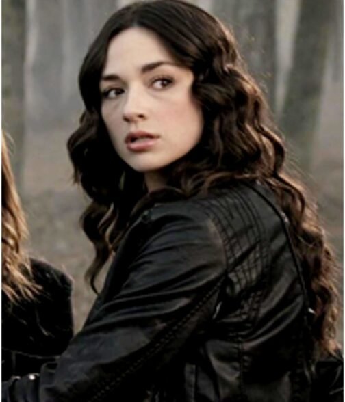 Crystal Reed Teen Wolf Blue Leather Jacket - Image 3