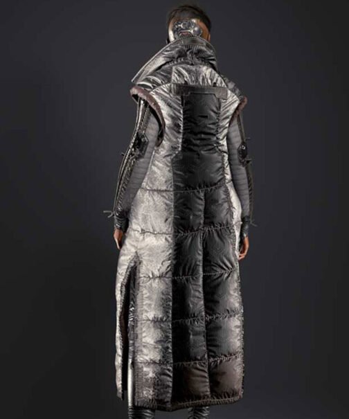 Cyberpunk 2077 Brigitte Silver Sleeveless Coat - Image 3