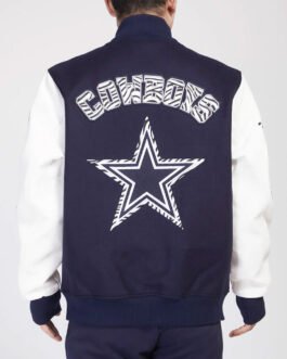 Dallas Cowboys Animal Patches Navy Varsity Jacket