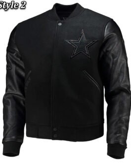 Dallas Cowboys Logo Black Letterman Jacket