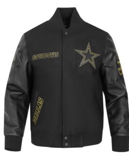 Dallas Cowboys Full-Zip Black Varsity Jacket