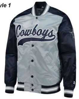 Dallas Cowboys The Tradition II Satin Blue and Grey Jacket