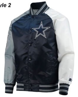 Dallas Cowboys The Tradition II Satin Blue and Grey Jacket