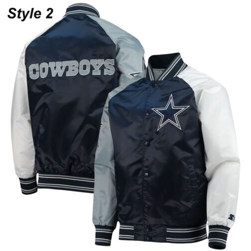 Dallas Cowboys The Tradition II Satin Blue and Grey Jacket - Image 8