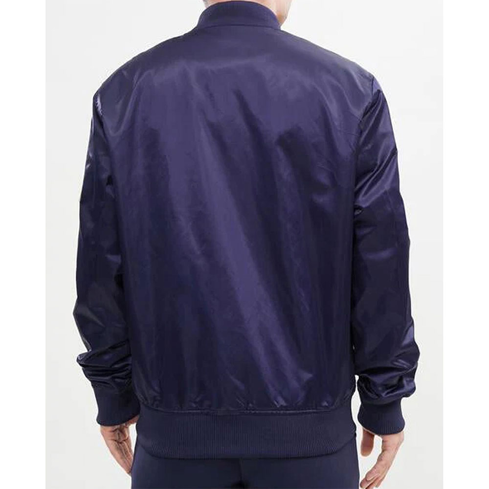 Dallas Cowboys Chest Hit Logo Satin Jacket - Image 3