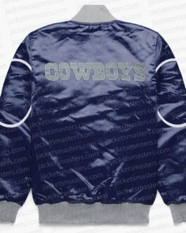 Dallas Cowboys Blue Bomber Snap-Front Jacket
